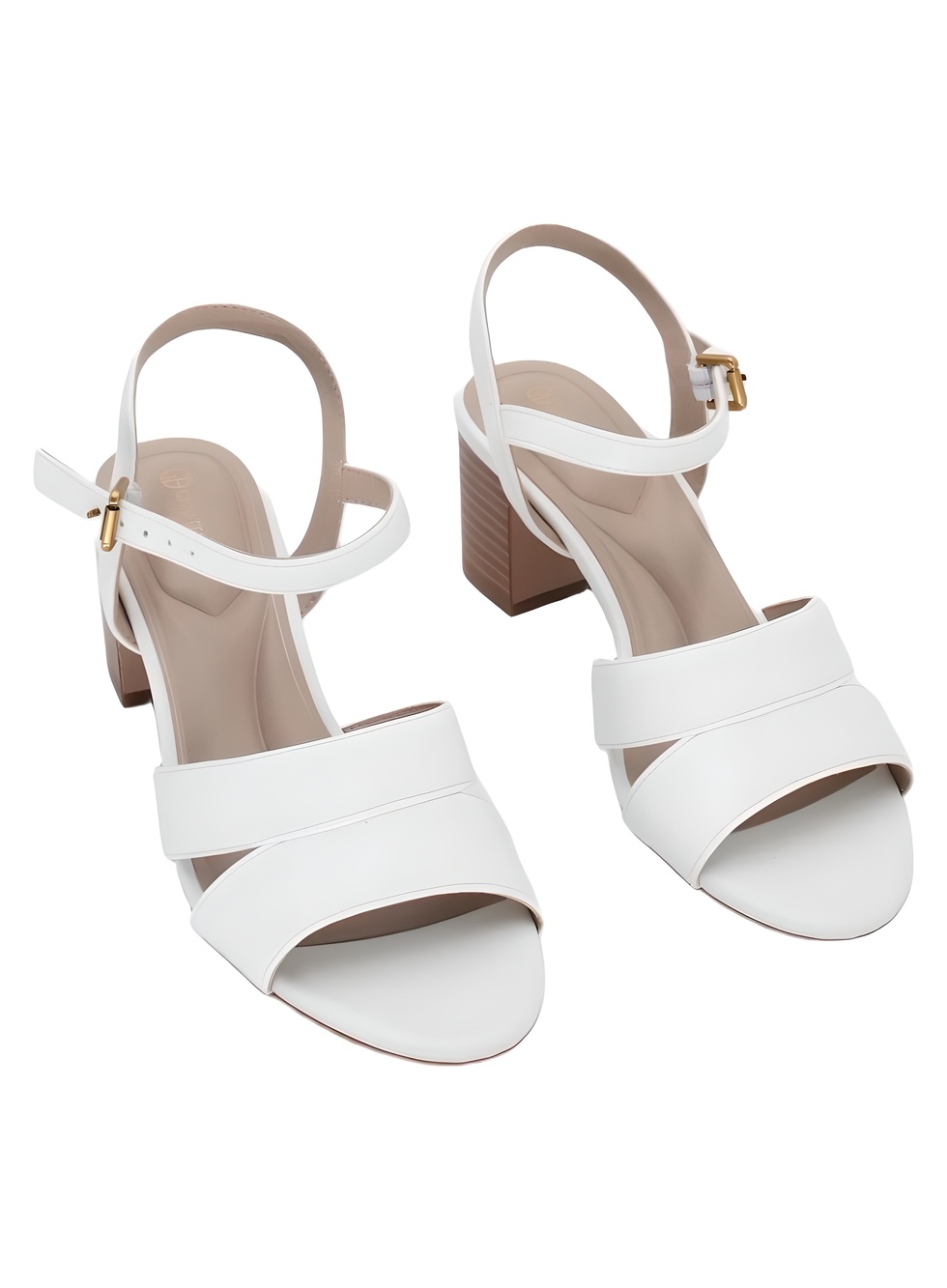 Giani Bernini NELLIIEP 2.25" Block Heel Dress Sandals White Size 6M